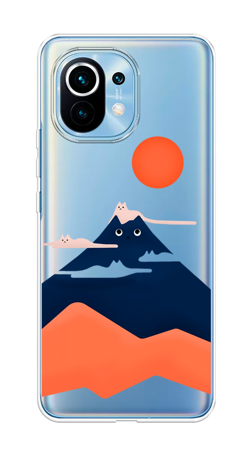

Чехол на Xiaomi Mi 11 "Кот-гора", Черный;оранжевый, 39450-4