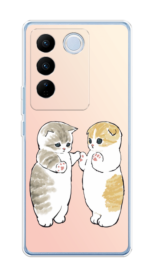 

Чехол на Vivo V27/V27 Pro "Пухлые котики", Розовый;бежевый;серый, 268450-1