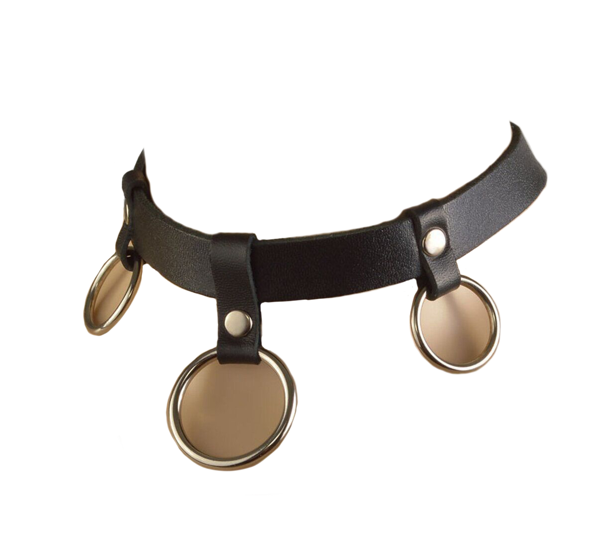 Чокер СК-Визит Соло с тремя кольцами черный