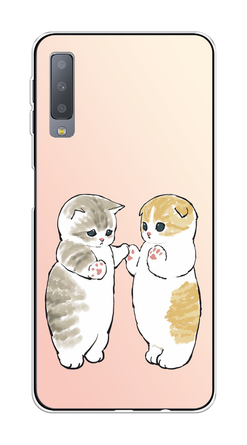 

Чехол на Samsung Galaxy A7 2018 "Пухлые котики", Розовый;бежевый;серый, 26750-1