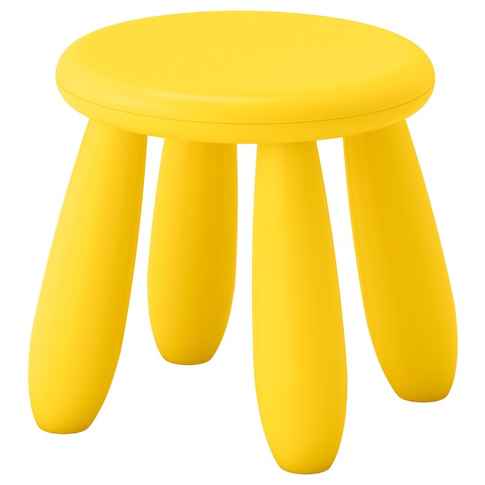 

IKEA Табурет детский МАММУТ, для дома и улицы, желтый