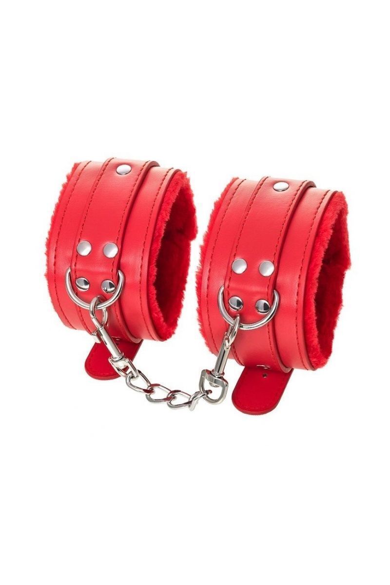 Оковы на ноги ToyFa Anonymo из искусственной кожи красные