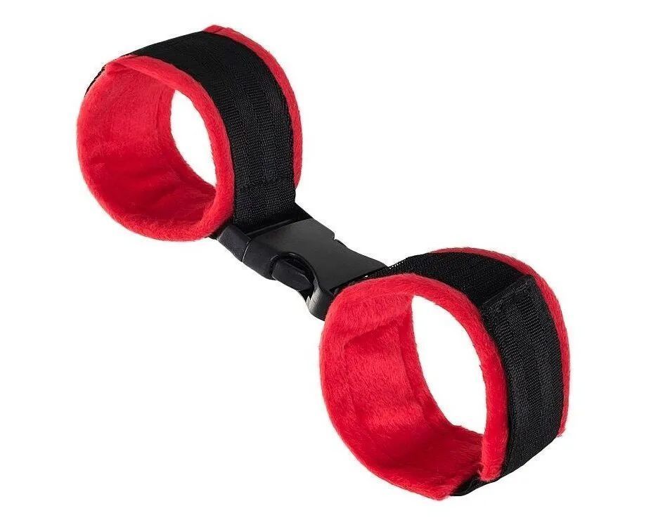 Оковы на ноги ToyFa Anonymo велюровые красно-черные