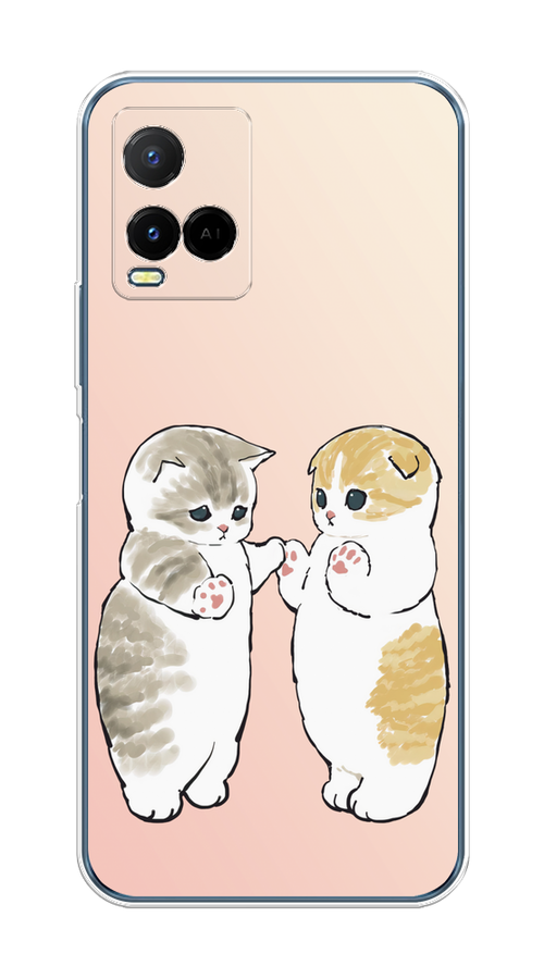 

Чехол на Vivo Y33s/Y21 "Пухлые котики", Розовый;бежевый;серый, 265850-1