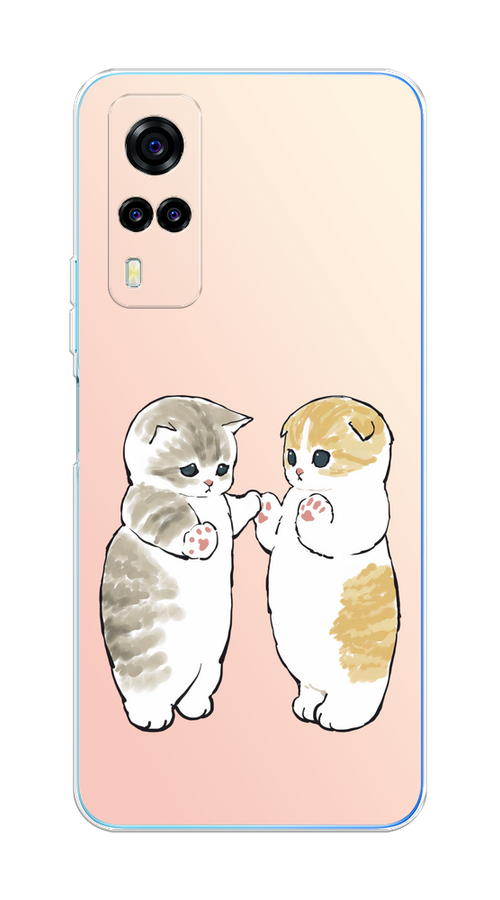 

Чехол на Vivo Y31/Y53s 4G "Пухлые котики", Розовый;бежевый;серый, 263750-1