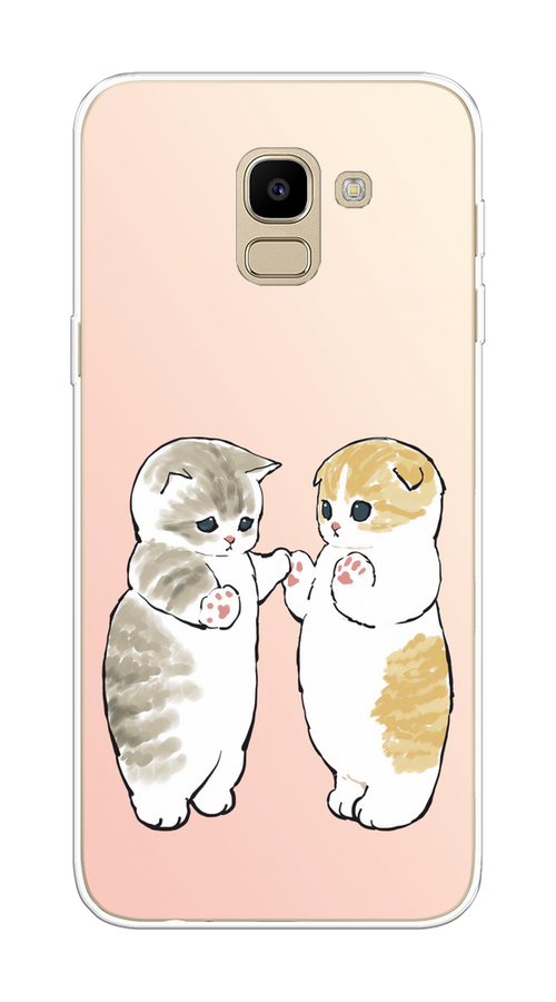 

Чехол на Samsung Galaxy J6 2018 "Пухлые котики", Розовый;бежевый;серый, 26150-1
