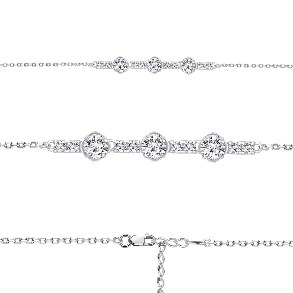 

Браслет из серебра с фианитом Aquamarine Aquamarine 74610А_925_р р. 16, 74610А_925_р