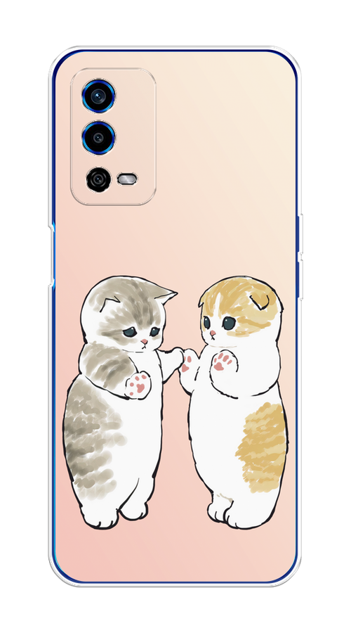 

Чехол на Oppo A55 4G "Пухлые котики", Розовый;бежевый;серый, 259150-1