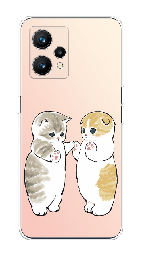 

Чехол на Realme 9 4G "Пухлые котики", Розовый;бежевый;серый, 258750-1