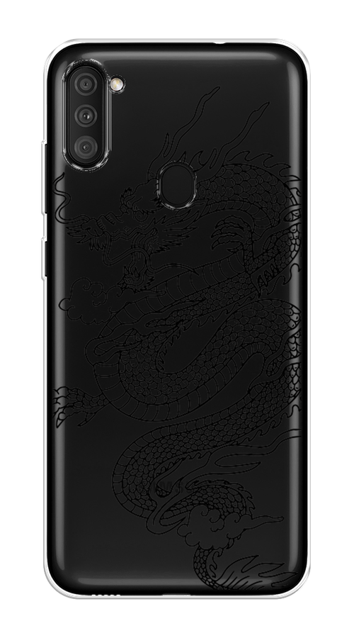 

Чехол на Samsung Galaxy M11 "Большой китайский дракон", Черный;серый, 2100650-1