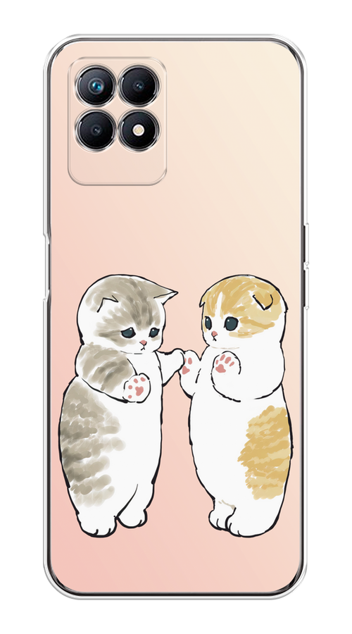 

Чехол на Realme 8i "Пухлые котики", Розовый;бежевый;серый, 257350-1
