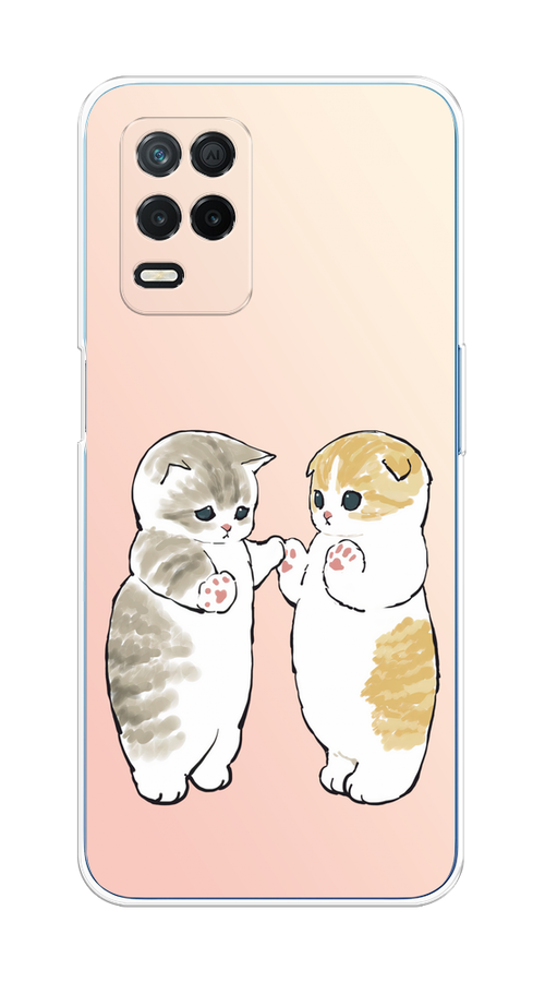 

Чехол на Realme 8 5G/Narzo 30 5G "Пухлые котики", Розовый;бежевый;серый, 257150-1