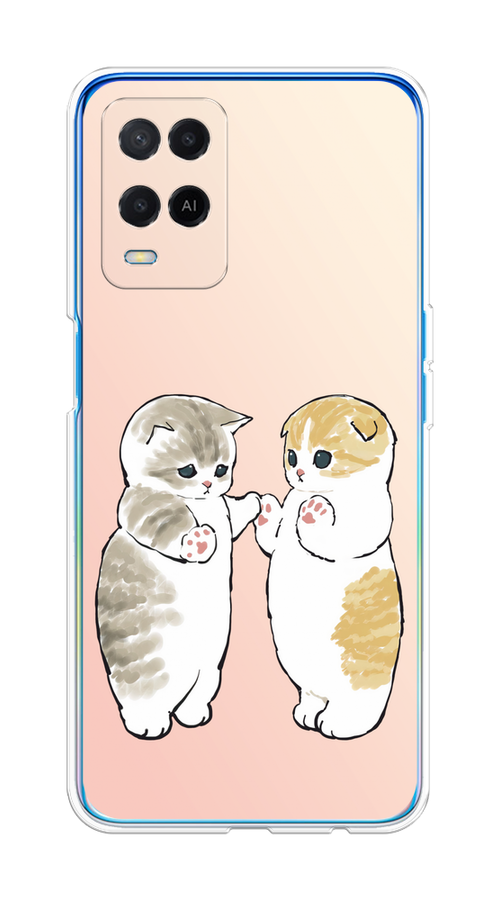 

Чехол на Oppo A54 "Пухлые котики", Розовый;бежевый;серый, 256150-1