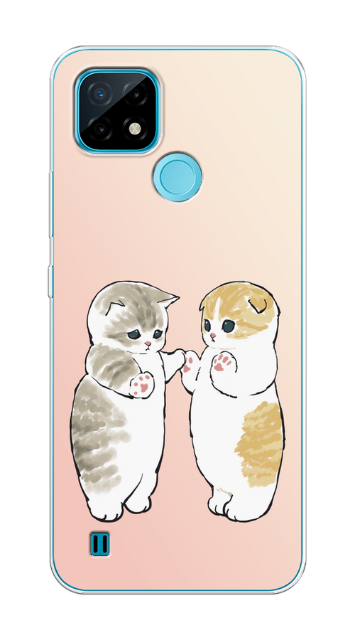 

Чехол на Oppo Realme C21 "Пухлые котики", Розовый;бежевый;серый, 254950-1