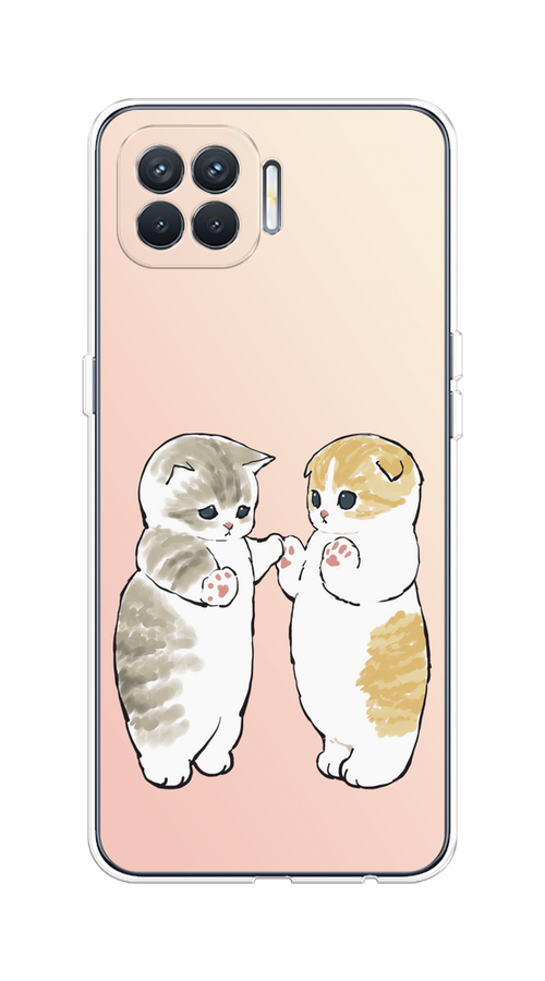 

Чехол на Oppo Reno 4 Lite/A93 "Пухлые котики", Розовый;бежевый;серый, 254550-1