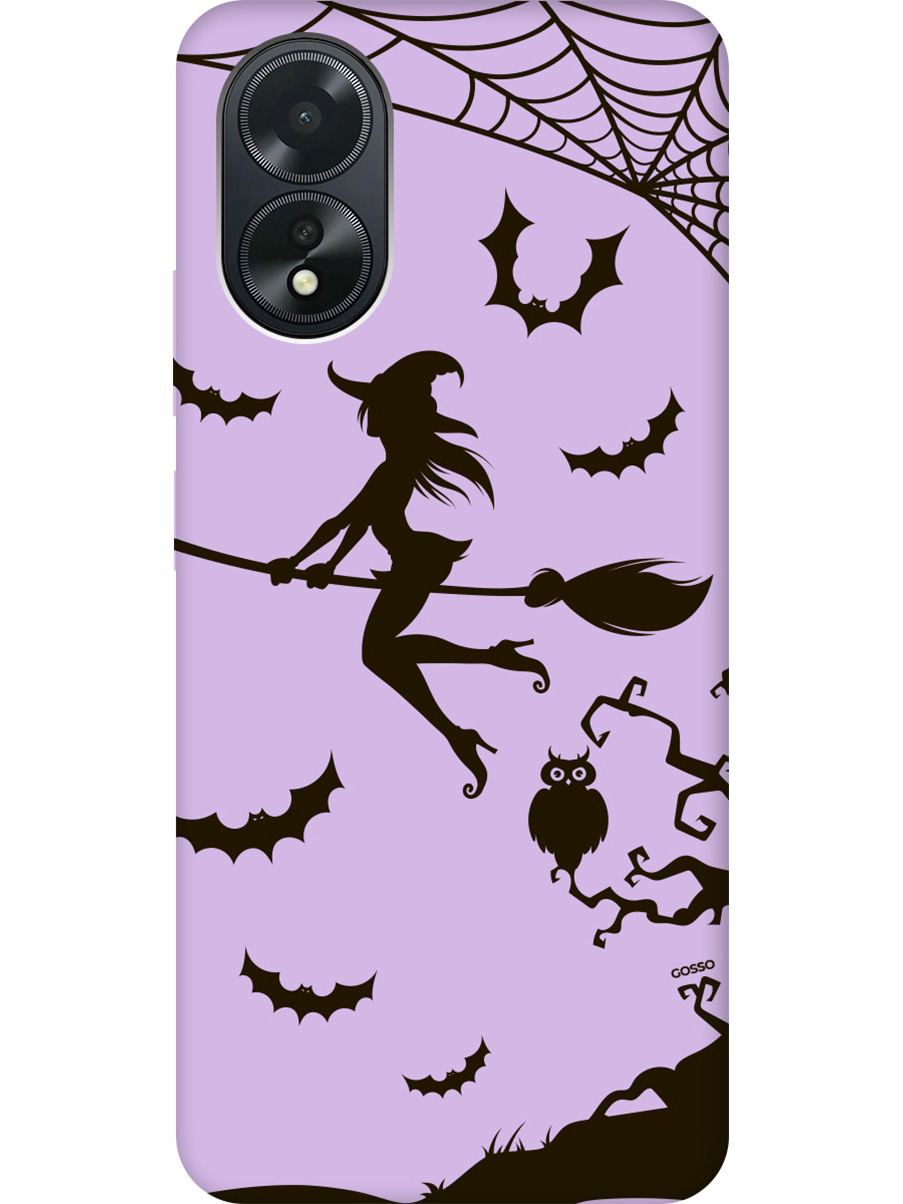 

Чехол на Oppo A18 / A38 "Witch on a Broomstick" Soft Touch сиреневый, Фиолетовый;черный, 20011876