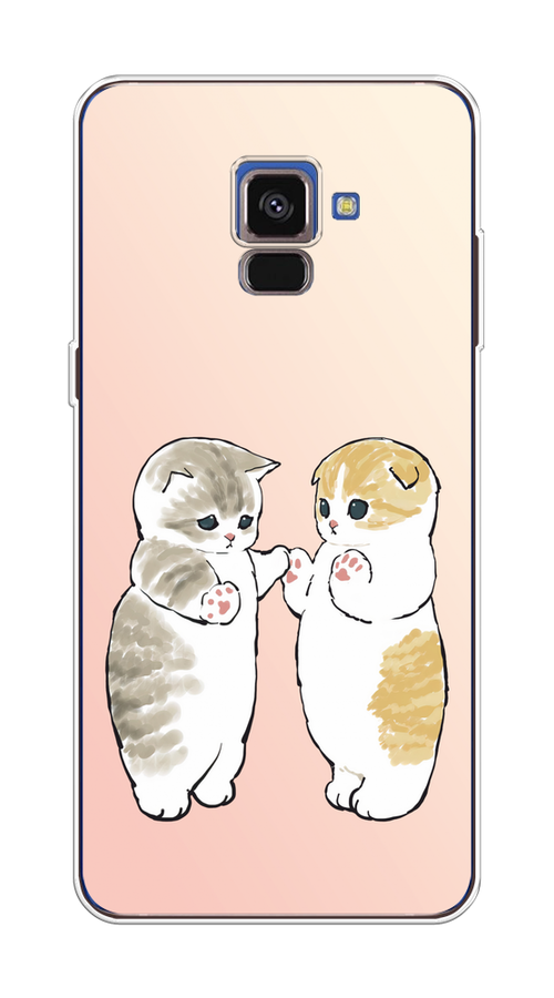 

Чехол на Samsung Galaxy A8 2018 "Пухлые котики", Розовый;бежевый;серый, 25450-1