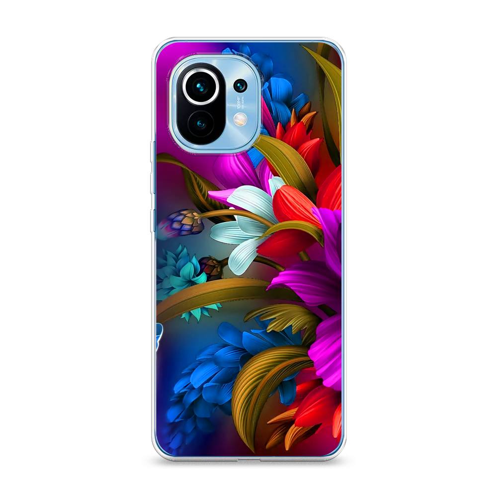 

Чехол на Xiaomi Mi 11 "Фантастические цветы", Фиолетовый;красный;синий, 39450-2