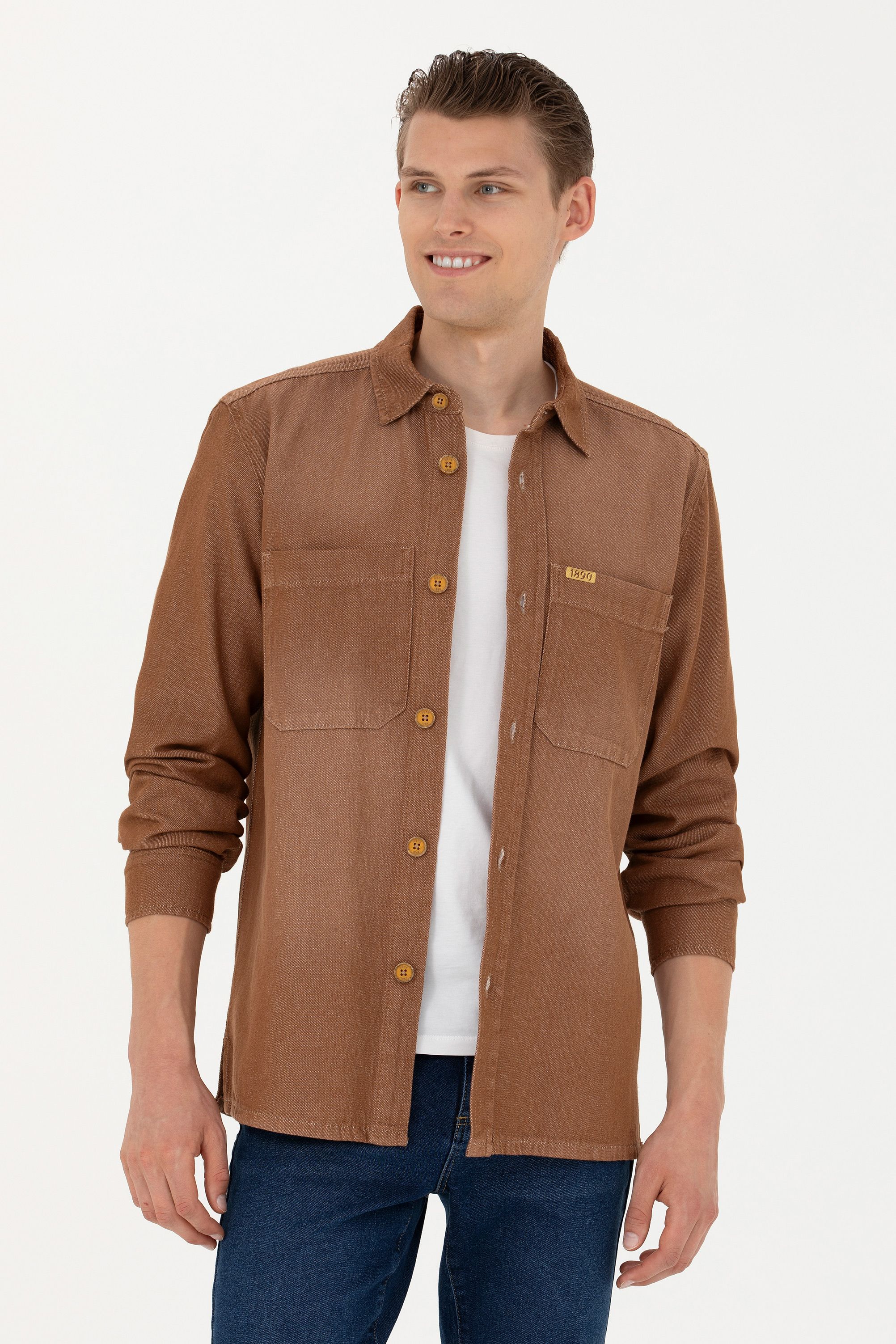 Джинсовая куртка мужская US Polo Assn G081SZ0770MADRIC коричневая XL