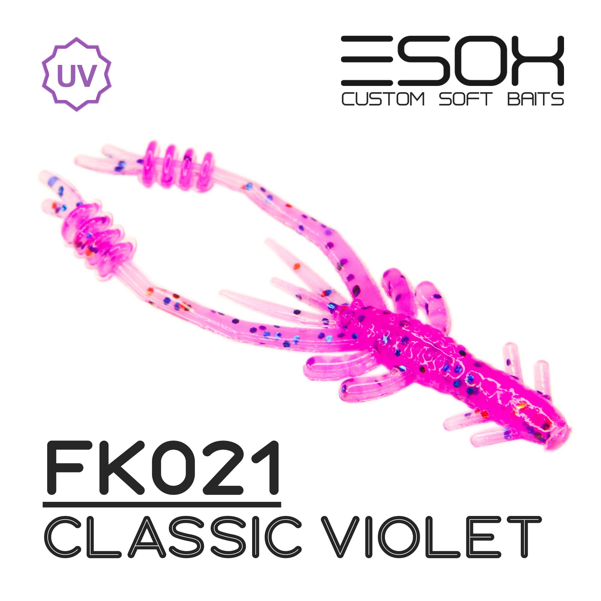 

Силиконовая приманка Esox Swish Shrimp 50 мм цвет FK021 Classic Violet 10 шт, Swish Shrimp