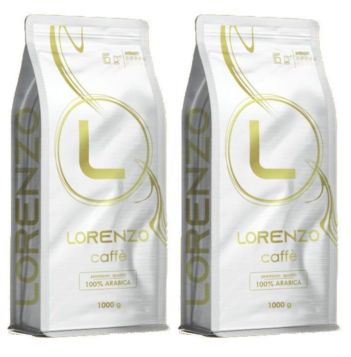 Кофе в зернах Lorenzo Caffe 100% Premium Arabica 1 кг х 2 шт