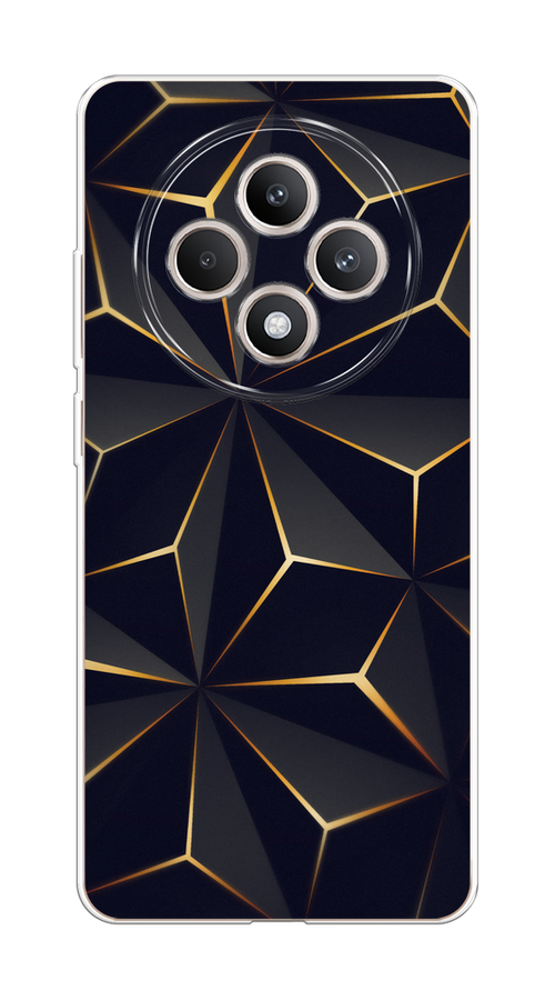 

Чехол на Oppo Reno 12F "Черные полигоны", Золотистый;черный, 2517850-1