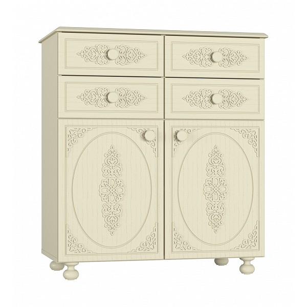 

Тумба прикроватная приставная Компасс-мебель Ассоль плюс АС-18 80x43,4x90 см, ваниль, Ассоль плюс АС-18