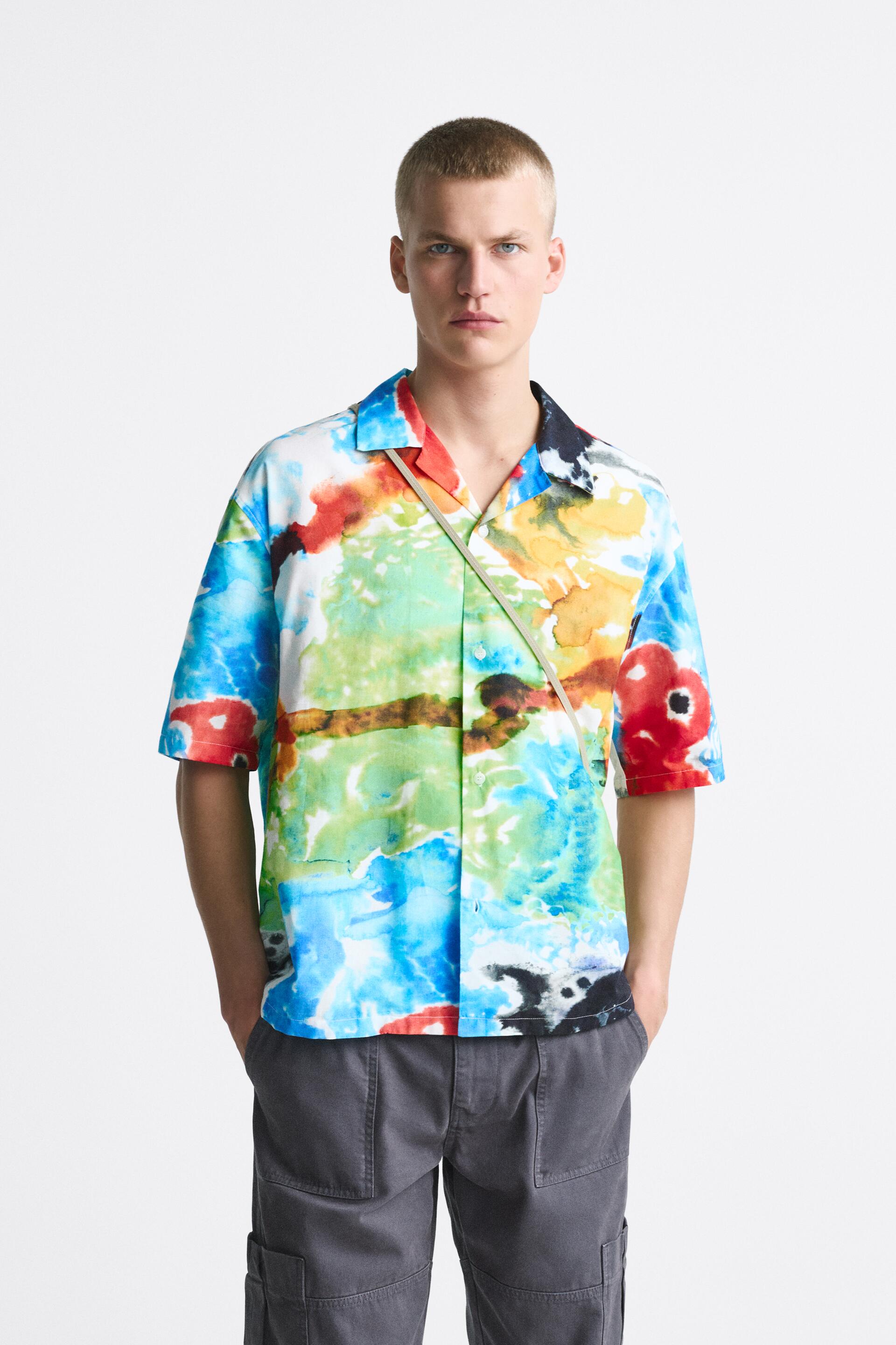 Рубашка мужская ZARA 06085455 разноцветная S (доставка из-за рубежа)