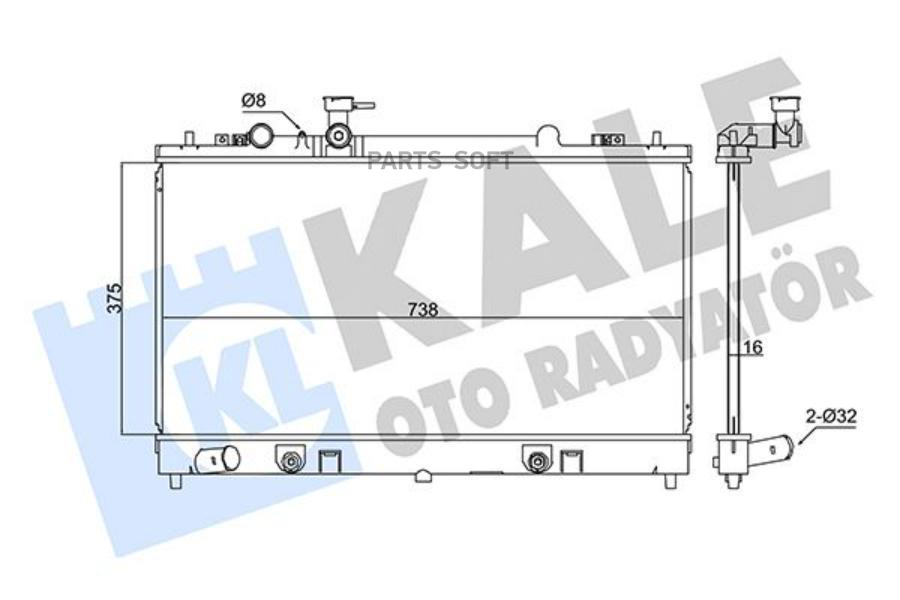 

347885 Радиатор Системы Охлаждения Mazda 6 2.0 08> KALE 347885