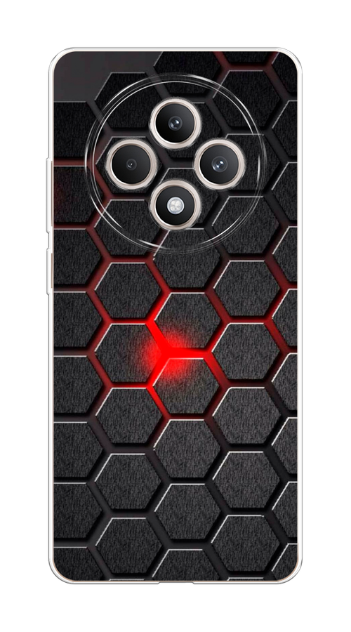 

Чехол на Oppo Reno 12F "Соты красные", Красный;черный;серый, 2517850-1