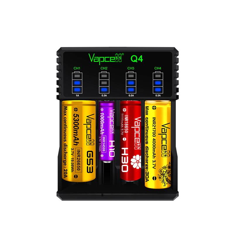 Зарядное устройство Vapcell Q4 для аккумуляторов 18650, 26650 аккумулятор 18650 vapcell t28 2800мач высокотоковый 25а