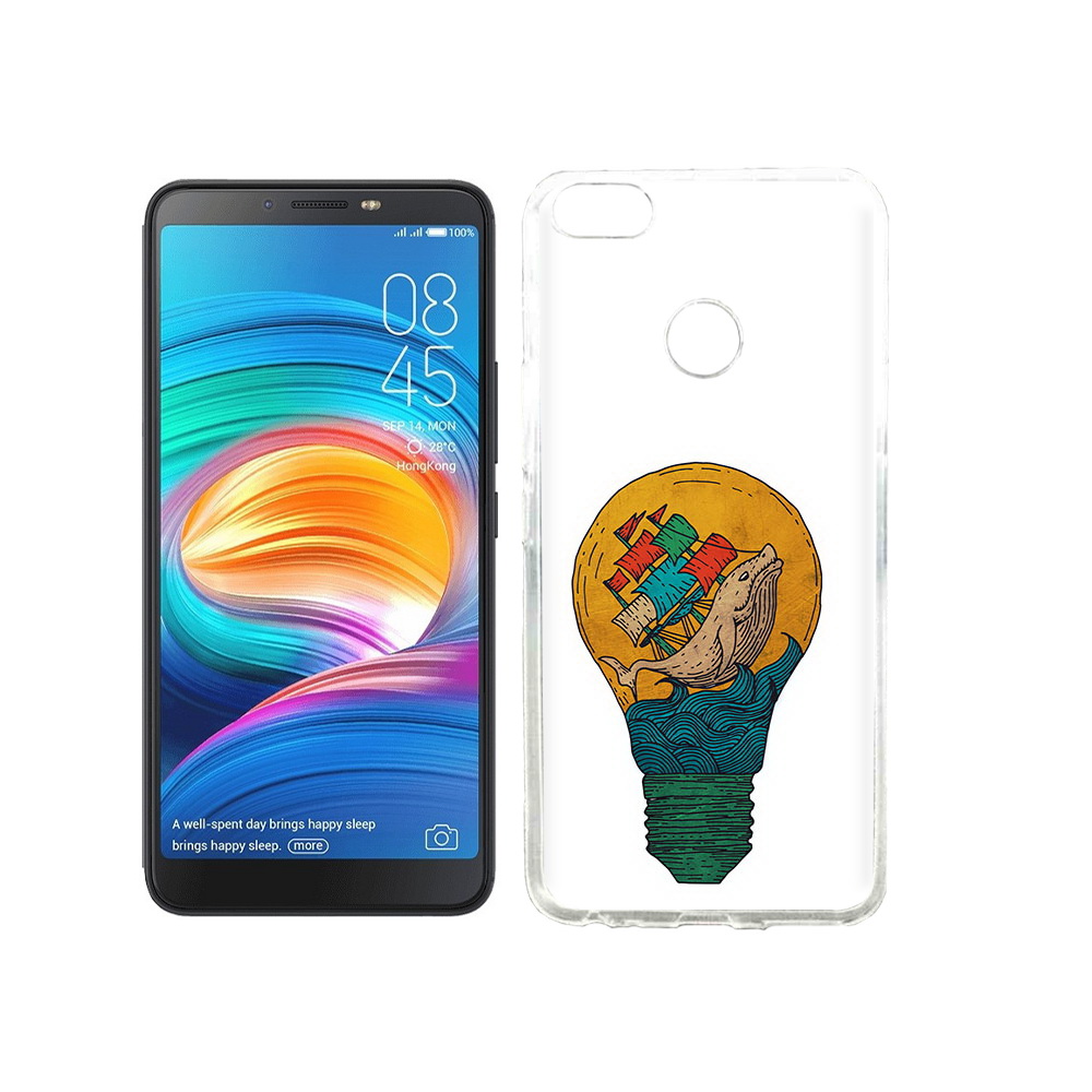 

Чехол MyPads Tocco для Tecno Camon X кит в лампочке с парусами, Прозрачный, Tocco