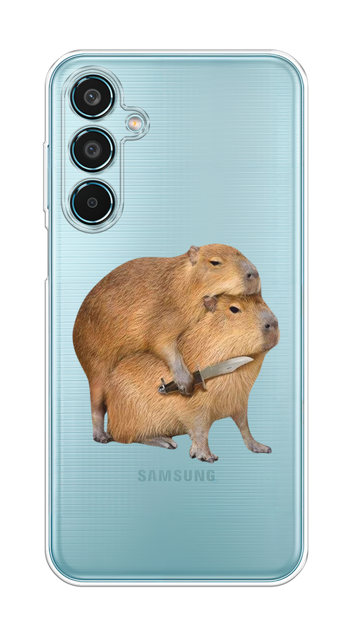 

Чехол на Samsung Galaxy M35 "Капибара с ножом", Бежевый, 2110050-1