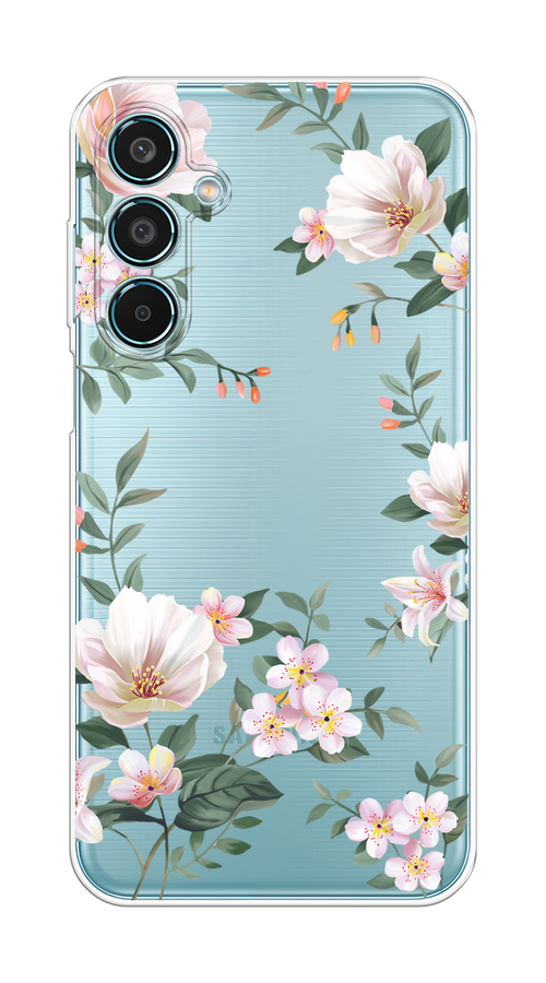 

Чехол на Samsung Galaxy M35 "Beautiful white flowers", Бежевый;зеленый, 2110050-1