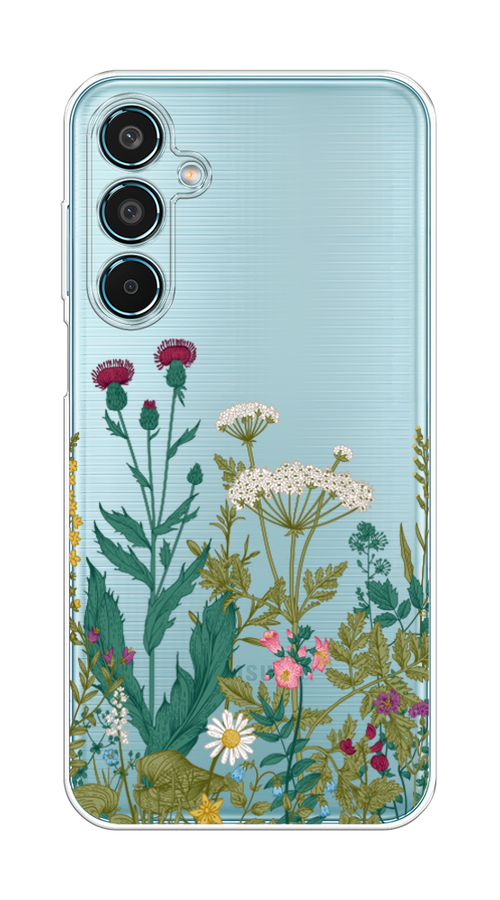 

Чехол на Samsung Galaxy M35 "Дикие полевые цветы", Зеленый;розовый;белый, 2110050-1