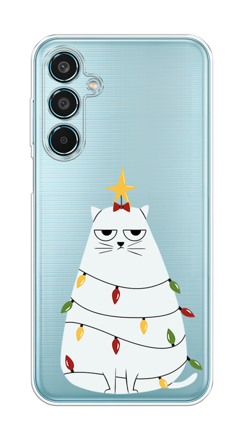 

Чехол на Samsung Galaxy M35 "Котик в гирлянде", Белый;красный;желтый, 2110050-1