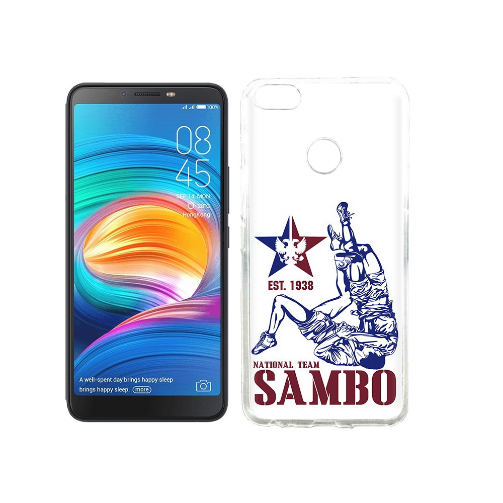 

Чехол MyPads Tocco для Tecno Camon X единоборства самбо, Прозрачный, Tocco