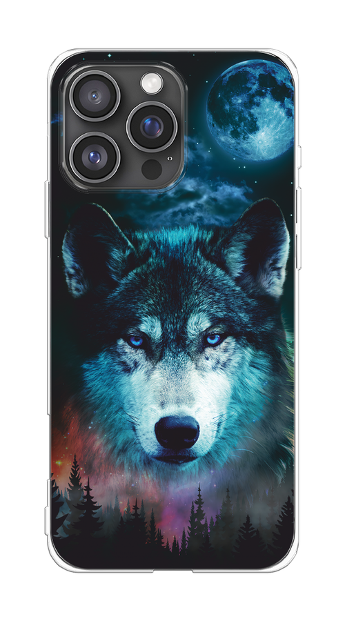 

Чехол на Apple iPhone 16 Pro Max "Лунный волк", Бирюзовый;розовый;синий, 16350-1