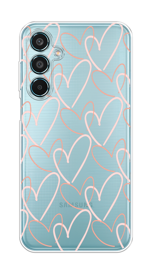 

Чехол на Samsung Galaxy M35 "Узор из сердечек", Розовый;бежевый, 2110050-1