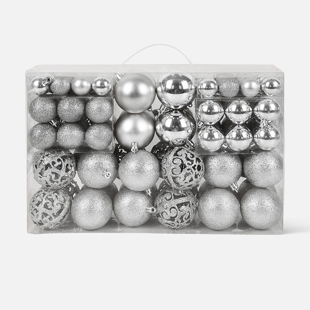 Из Китая: Шар на ель Maxprime набор, серебряный, 100 шт.