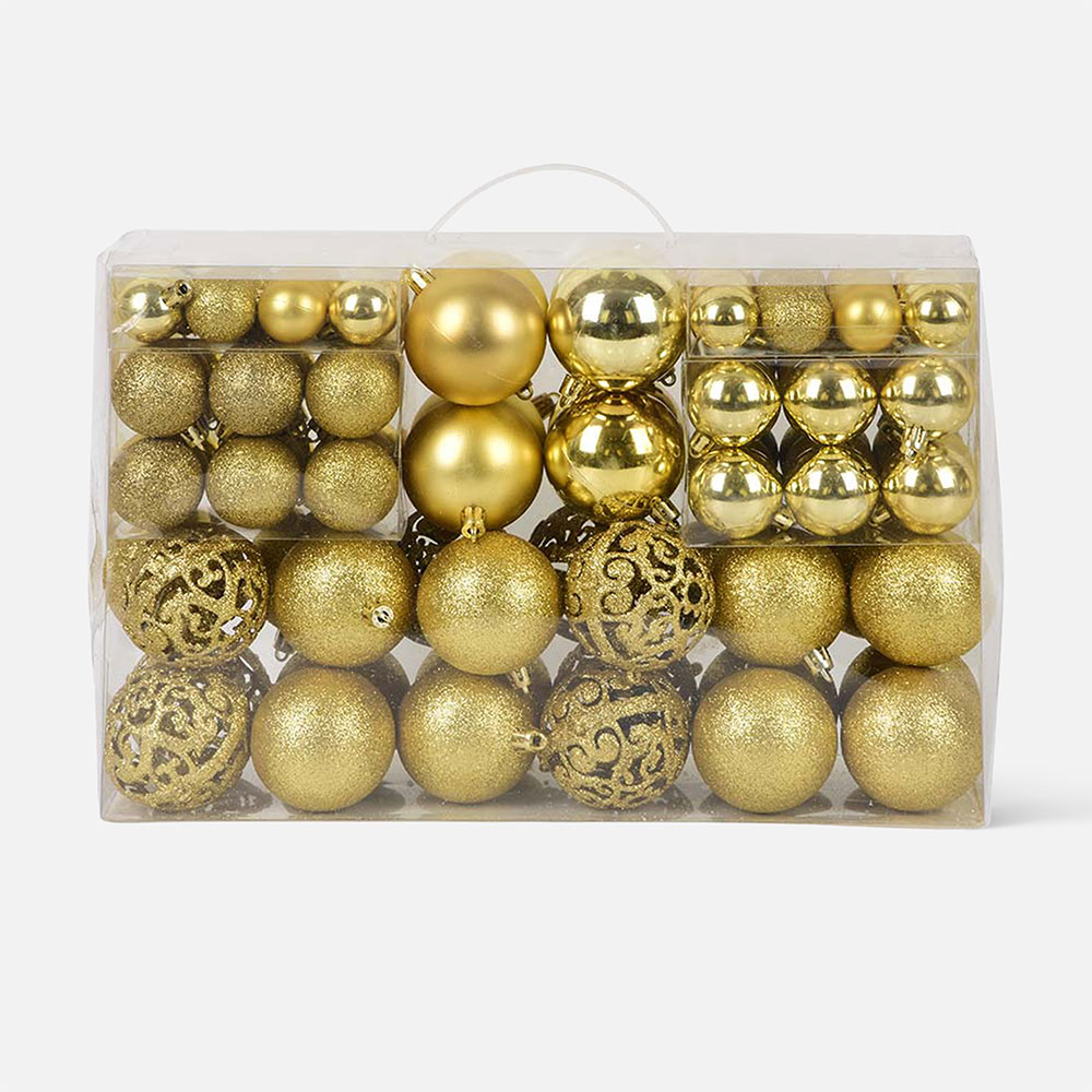 Из Китая: Шар на ель Maxprime набор, золотой, 100 шт.