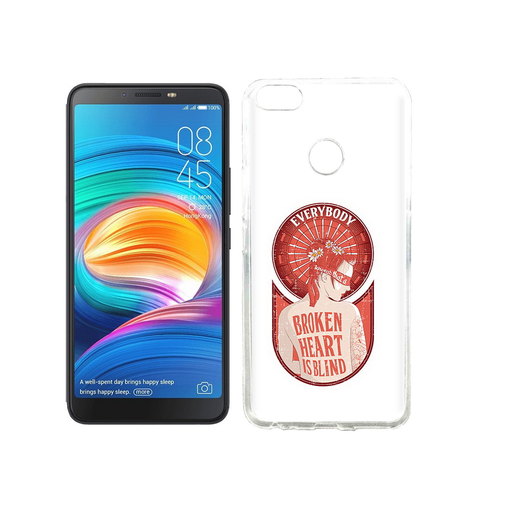 

Чехол MyPads Tocco для Tecno Camon X девушка разбитое сердце, Прозрачный, Tocco
