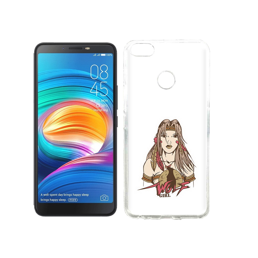 

Чехол MyPads Tocco для Tecno Camon X девушка волк, Прозрачный, Tocco
