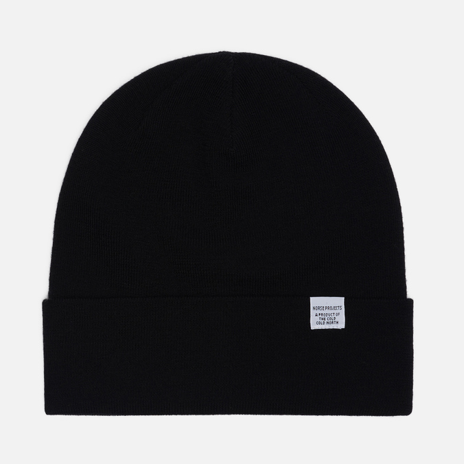 фото Шапка мужская norse projects norse top beanie чёрная, one size