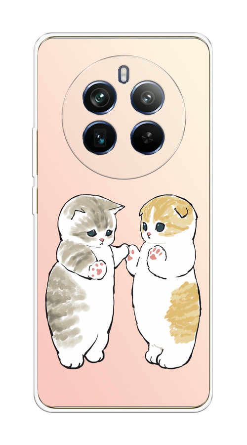 

Чехол на Realme 12+ "Пухлые котики", Розовый;бежевый;серый, 2516350-1
