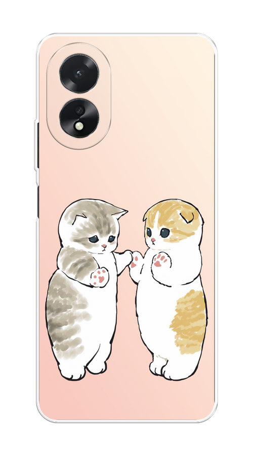 

Чехол на Oppo A38/A18 "Пухлые котики", Розовый;бежевый;серый, 2515450-1