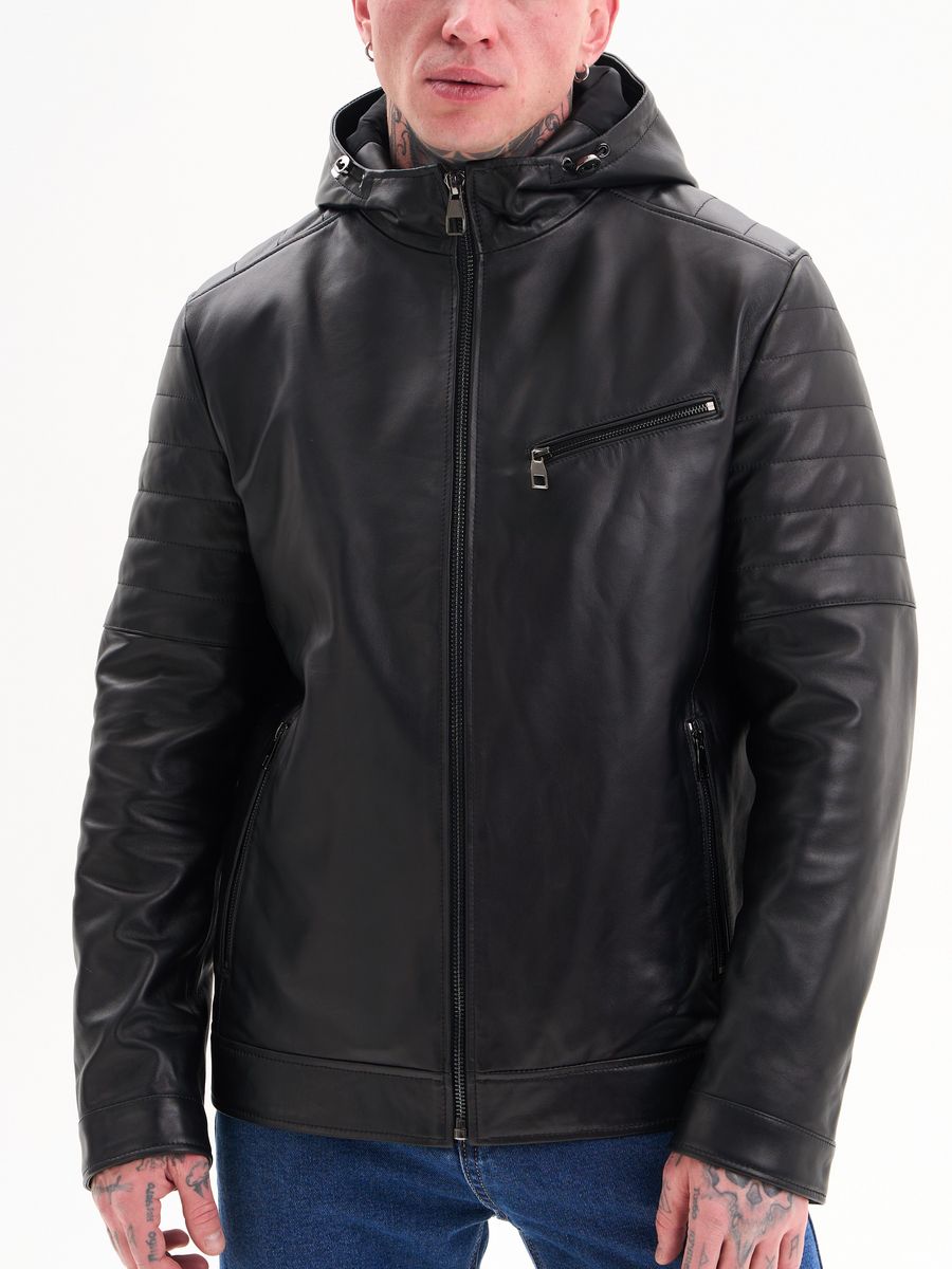 Кожаная куртка мужская Grizman 43264 черная 50 RU