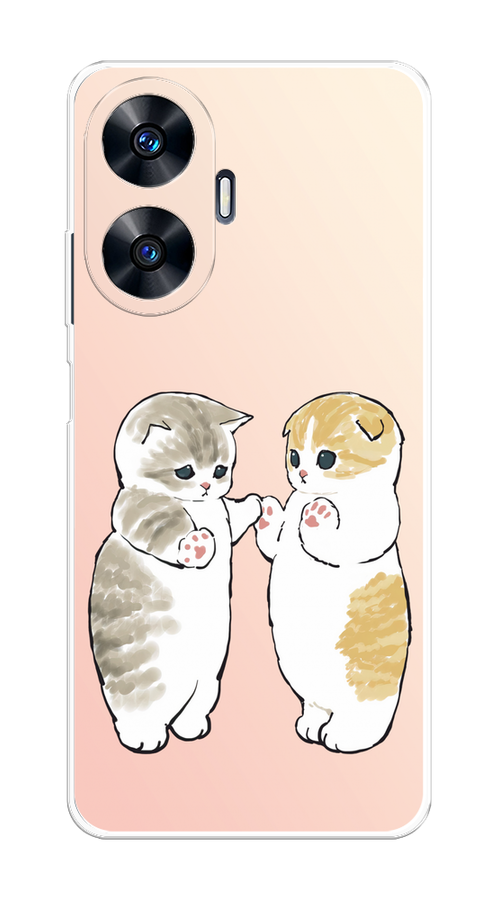 

Чехол на Realme C55 "Пухлые котики", Розовый;бежевый;серый, 2513850-1