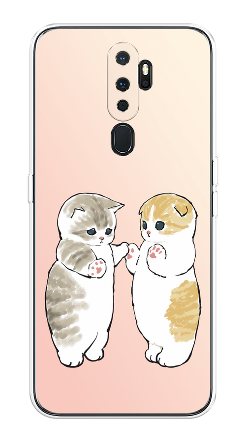 

Чехол на Oppo A5/A9 2020 "Пухлые котики", Розовый;бежевый;серый, 251350-1