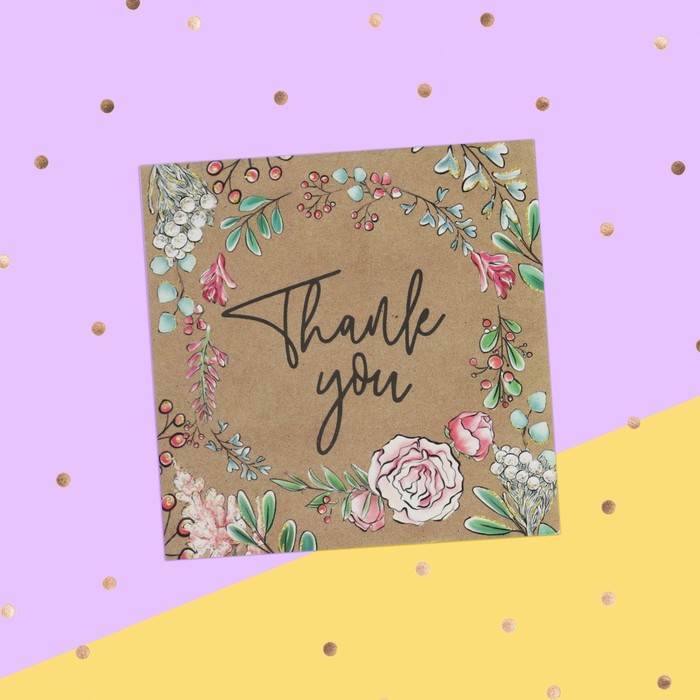 

Открытка-мини Thank you, 7 х 7 см